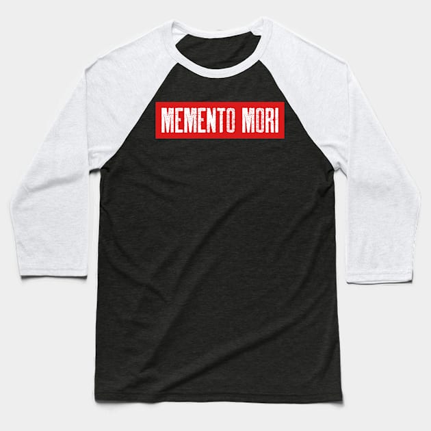 Memento Mori - Stoic Baseball T-Shirt by Autonomy Prints